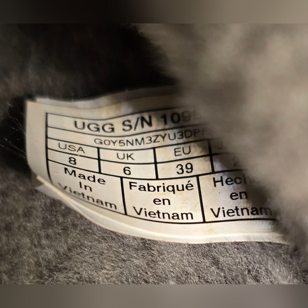 NWT UGG Charcoal Plush Women's Slippers 8 - Picture 8 of 11